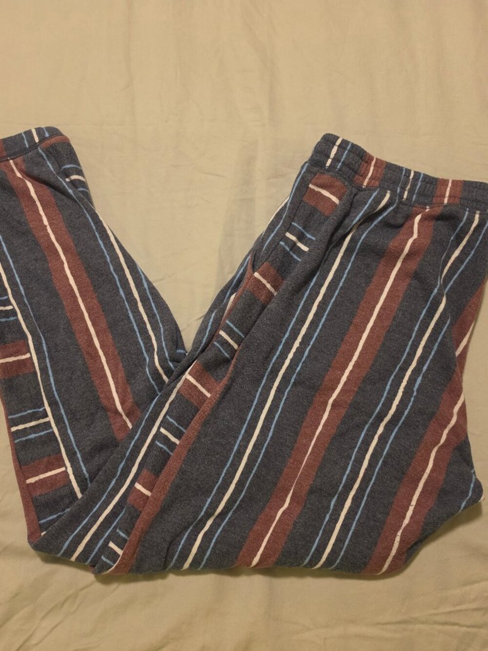 LuLaRoe striped patriotic lounge joggers, Large
